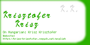 krisztofer krisz business card